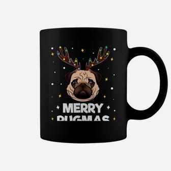 Merry Pugmas Christmas Pug Dog Xmas Funny Puggy Reindeer Sweatshirt Coffee Mug | Crazezy