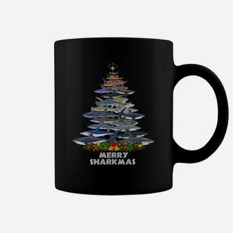 Merry Sharkmas Funny Shark Christmas Tree Funny Shark Gift Coffee Mug | Crazezy DE