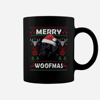 Merry Woofmas Black Lab Christmas Dog Lover Xmas Gift Sweatshirt Coffee Mug | Crazezy DE