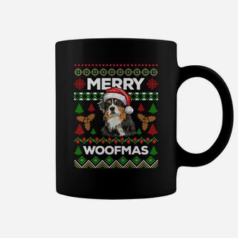 Merry Woofmas Ugly Sweater Christmas Australian Shepherd Sweatshirt Coffee Mug | Crazezy