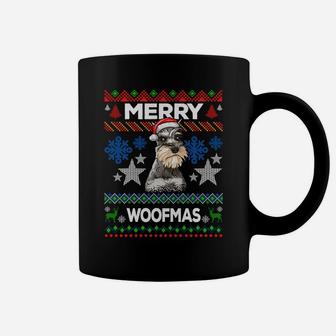 Merry Woofmas Ugly Sweater Christmas Schnauzer Lover Gift Sweatshirt Coffee Mug | Crazezy AU