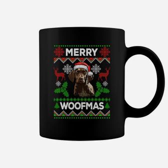 Merry Woofmas Ugly Sweater X-Mas German Shorthaired Pointer Sweatshirt Coffee Mug | Crazezy DE