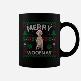Merry Woofmas Weimaraner Ugly Sweater Santa Hat Sweatshirt Coffee Mug | Crazezy DE