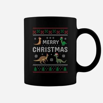 Merry Xmas Holiday Clothing Funny Dinosaur Ugly Christmas Sweatshirt Coffee Mug | Crazezy