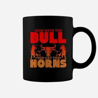 Mess With The Bull You Get The Horns Coffee Mug - Thegiftio UK