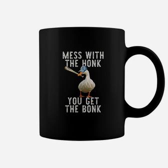 Mess With The Honk You Get The Bonk Goose Game Meme Gift Coffee Mug | Crazezy