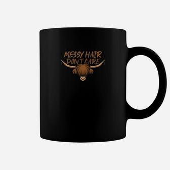 Messy Hair Dont Care Highland Cow Coffee Mug | Crazezy DE