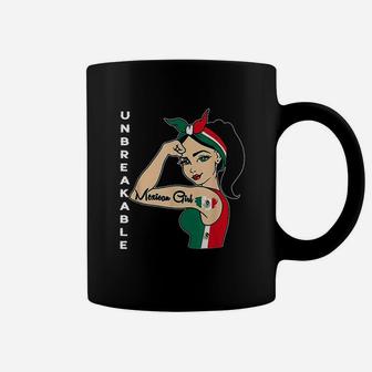 Mexican Girl Unbreakable Mexico Flag Strong Latina Woman Coffee Mug | Crazezy CA