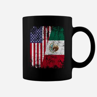 Mexican Roots | Half American Flag | Mexico Coffee Mug | Crazezy DE