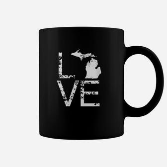 Michigan Love Mi State Map For O Home Pride Distressed Art Coffee Mug - Thegiftio UK