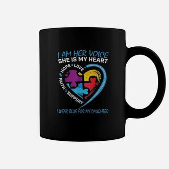 Mom Dad Puzzle I Wear Blue For My Daughter Awareness Coffee Mug | Crazezy