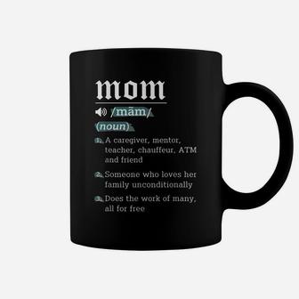 Mom Noun Definition Funny Mama Mothers Day Mother Love Wife Coffee Mug | Crazezy DE