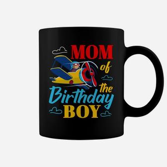 Mom Of The Birthday Boy Kids Airplane Party Matching Gift Coffee Mug | Crazezy
