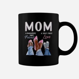 Mom Son's First Love Daughter's First Friend Mother's Day Coffee Mug | Crazezy