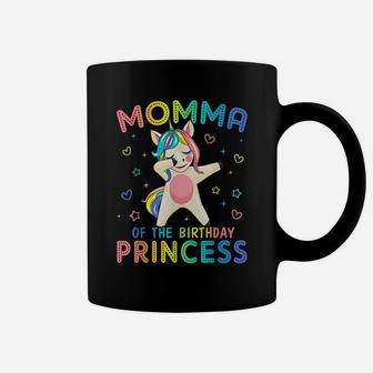 Momma Of The Birthday Princess Girl Dabbing Unicorn Coffee Mug | Crazezy