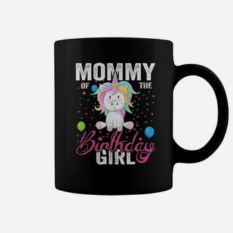 Mommy Of The Birthday Girl Cool Xmas Unicorn Coffee Mug - Monsterry