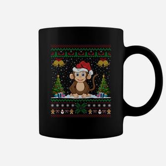Monkeys Animal Lover Xmas Gift Ugly Monkey Christmas Sweatshirt Coffee Mug | Crazezy