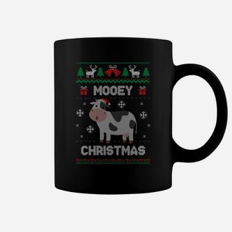 Mooey Christmas Cow Santa Claus Hat Ugly Christmas Sweater Coffee Mug | Crazezy