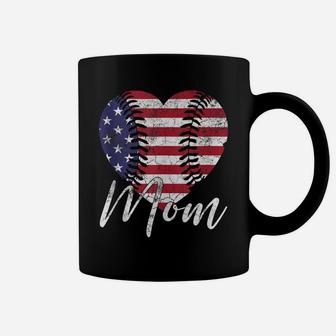 Mother's Day Gift July 4Th Mom Usa Heart Baseball Softball Coffee Mug | Crazezy AU