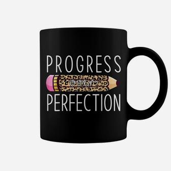 Motivational Progress Over Perfection Back To School Teacher Coffee Mug | Crazezy CA