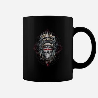 Mountain Wolf Chief Of The Wolf Pack Tribal Wolves Coffee Mug - Thegiftio UK