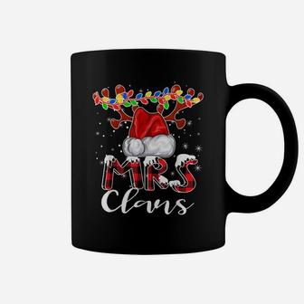 Mrs Santa Claus Buffalo Plaid Christmas Pajama Matching Fun Coffee Mug | Crazezy
