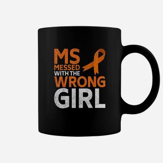 Ms Messed With The Wrong Girl Wear Orange Ribbon Coffee Mug | Crazezy