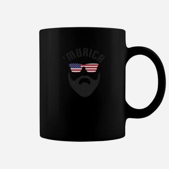 Murica Usa American Flag July 4th Funny Beard Gift Coffee Mug - Thegiftio UK