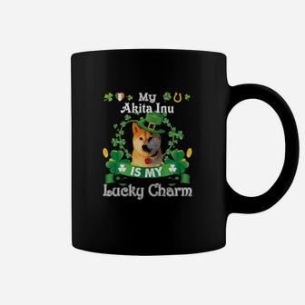 My Akita Inu Dog Is Lucky Charm Leprechaun St Patrick Day Coffee Mug - Monsterry UK