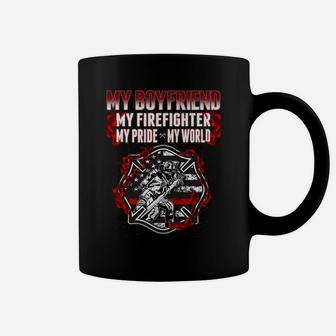 My Boyfriend Is Firefighter Hero Proud Fire Girlfriend Gifts Coffee Mug | Crazezy CA
