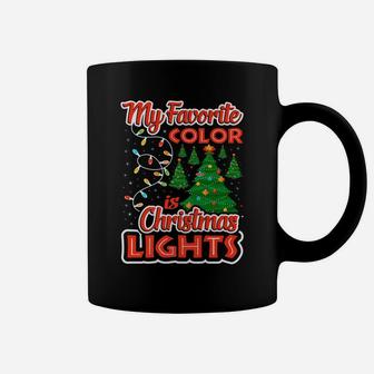 My Favorite Color Is Christmas Lights Santa Xmas Elves Gift Coffee Mug | Crazezy