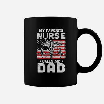 My Favorite Nurse Calls Me Dad Usa Flag Coffee Mug | Crazezy