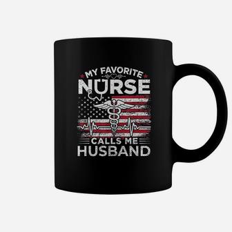 My Favorite Nurse Calls Me Husband Usa Flag Husband Gif Coffee Mug | Crazezy