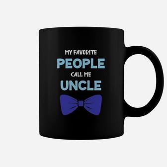 My Favorite People Call Me Uncle Blue Bow Coffee Mug - Seseable