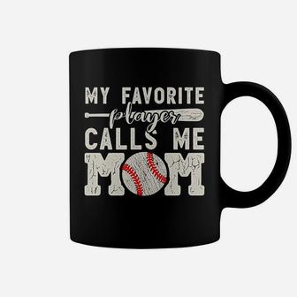 My Favorite Player Calls Me Mom Baseball Cheer Boy Mother Coffee Mug | Crazezy CA