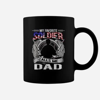 My Favorite Soldier Calls Me Dad Proud Gift For Dad Coffee Mug - Seseable