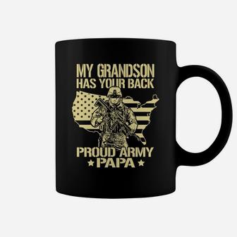 My Grandson Has Your Back - Proud Army Papa Military Gift Sweatshirt Coffee Mug | Crazezy