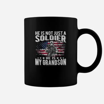 My Grandson Is A Soldier Patriotic Proud Army Grandparent Coffee Mug | Crazezy
