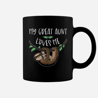 My Great Aunt Loves Me Cute Sloth And Baby Youth Coffee Mug | Crazezy DE
