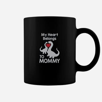 My Heart Belongs To Mommy Cute Trex Love Mothers Day Kids Coffee Mug | Crazezy DE