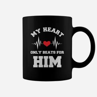 My Heart Only Beats For Him Valentine Gift Happy Valentines Day Coffee Mug - Seseable