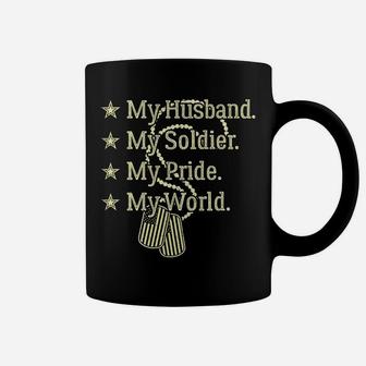 My Husband Is A Soldier Hero Proud Military Wife Army Spouse Coffee Mug | Crazezy