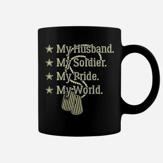 My Husband My Soldier Hero Proud Army Wife Shirt Spouse Gift Coffee Mug | Crazezy