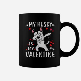 My Husky Is My Valentine Dog Lover Couple Gift Coffee Mug - Monsterry CA