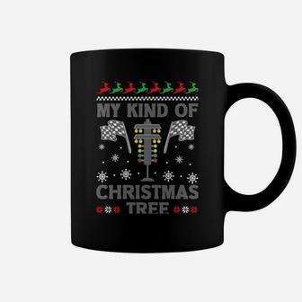 My Kind Of Christmas Tree Gifts Racing Car Driver Ugly Xmas Sweatshirt Coffee Mug | Crazezy DE