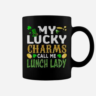 My Lucky Charms Call Me Lunch Lady St Patricks Day Shamrock Hat Golden Coin Irish Coffee Mug - Monsterry UK