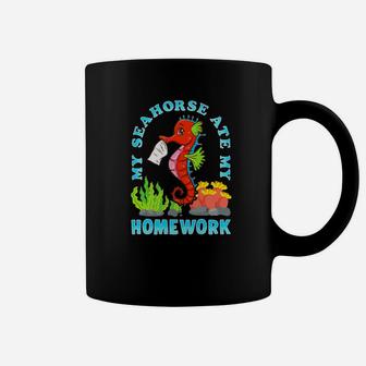 My Seahorse Ate My Homework Kids School Ocean Cute Coffee Mug - Thegiftio UK