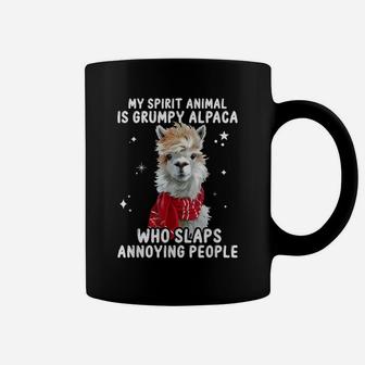 My Spirit Animal Is Grumpy Alpaca Who Slaps Annoying People Coffee Mug | Crazezy