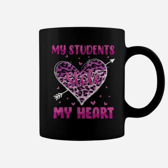 My Students Stole My Heart Shirt Teachers Valentines Leopard Coffee Mug - Monsterry UK
