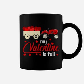 My Valentine Is Full Valentine's Day Hearts Tractor Coffee Mug - Monsterry CA